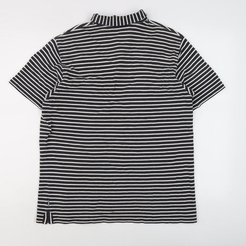 Jasper Conran Men's Black Striped Polo, Size L