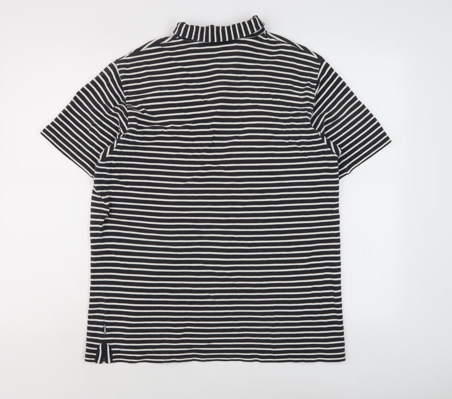 Jasper Conran Men's Black Striped Polo, Size L
