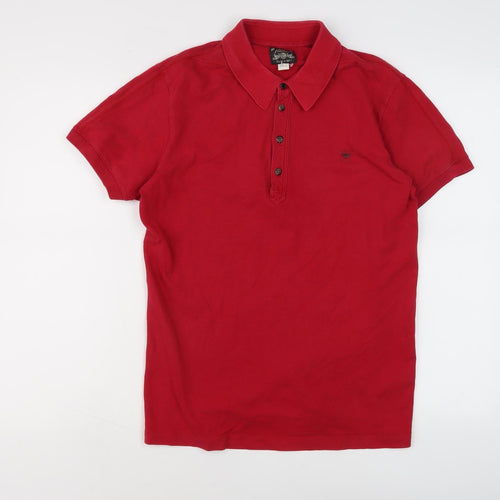 Diesel Men's Red Polo Shirt Size S