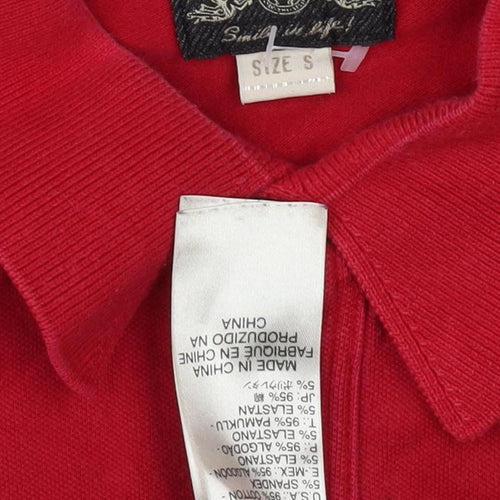 Diesel Men's Red Polo Shirt Size S