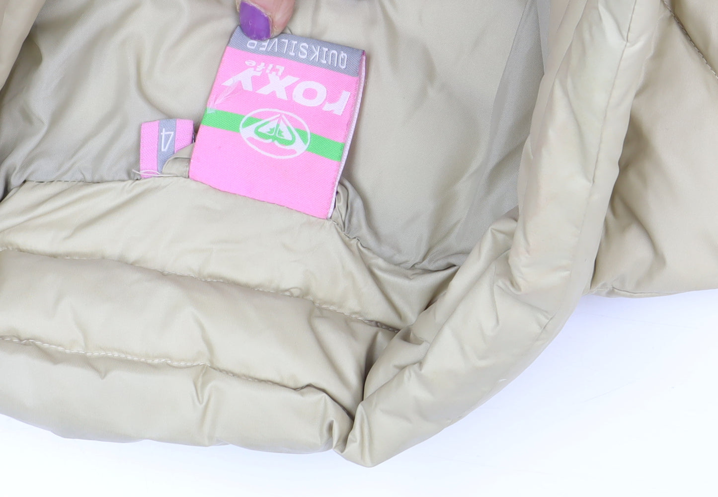Roxy Women's Beige Puffer Jacket Size 12