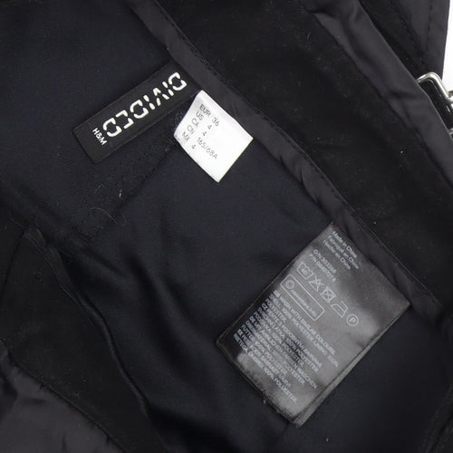 H&M Women's Black Pinafore Dress Size 10 Zip Casual