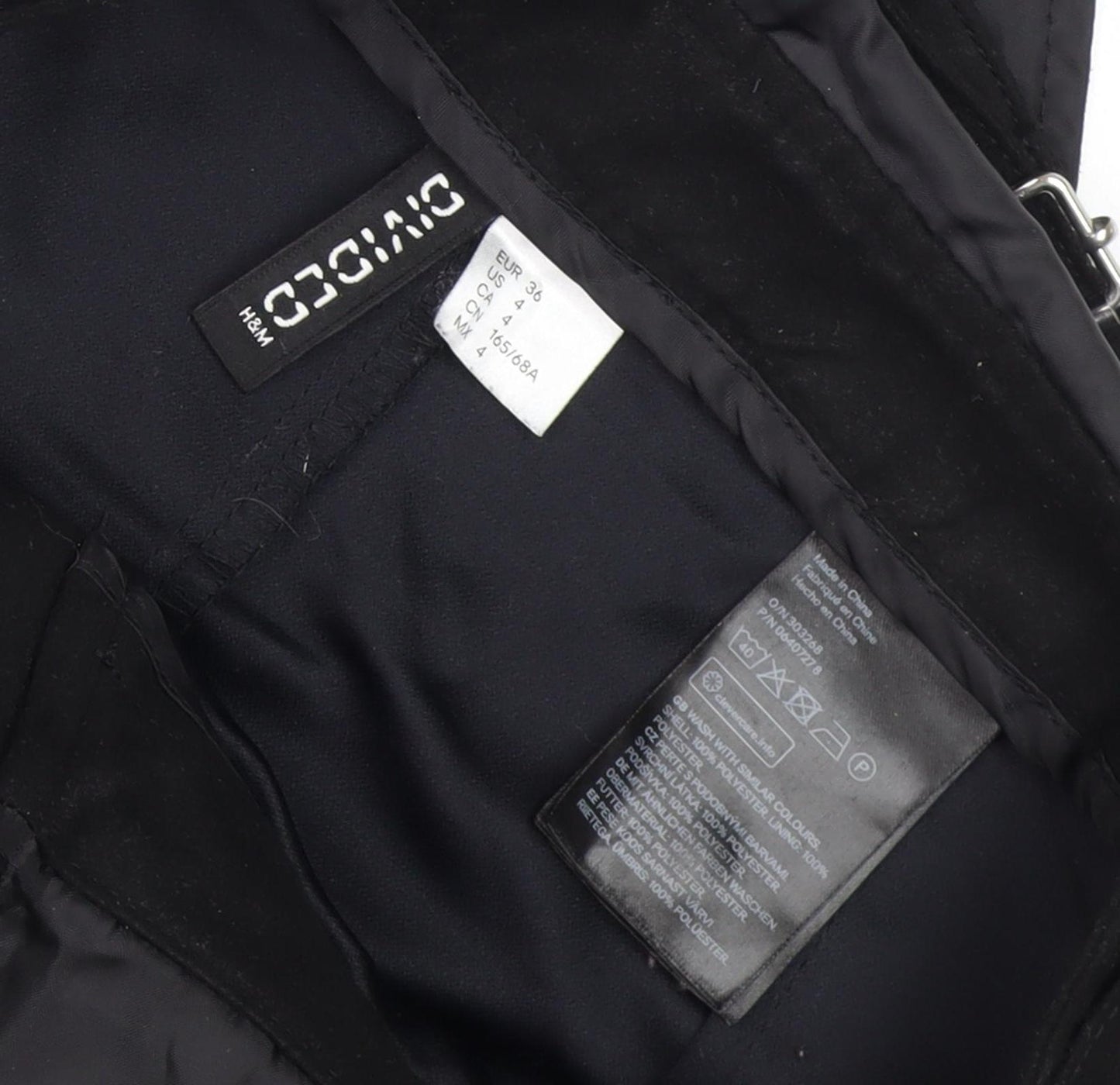 H&M Women's Black Pinafore Dress Size 10 Zip Casual