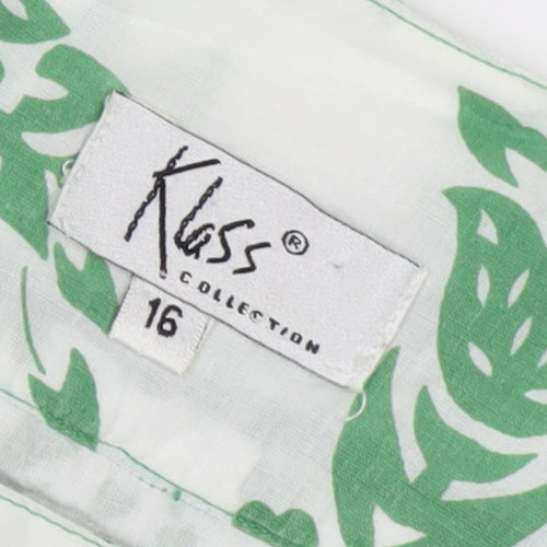 Kiss Women's Floral Green A-Line Knee Length Skirt