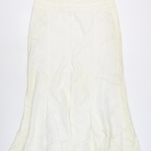 Marks and Spencer Women's Ivory A-Line Midi Skirt, Size 14