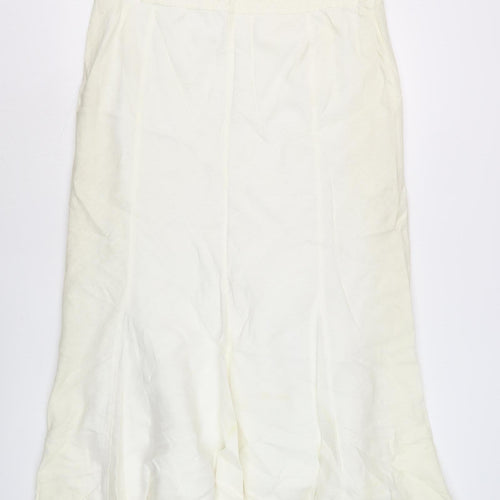 Marks and Spencer Women's Ivory A-Line Midi Skirt, Size 14