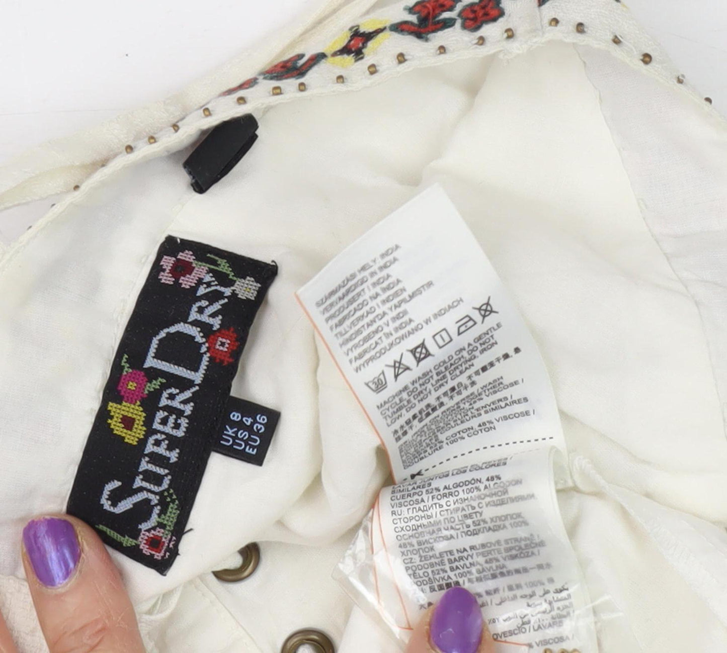 Superdry Women's Ivory Slip Dress Size 8