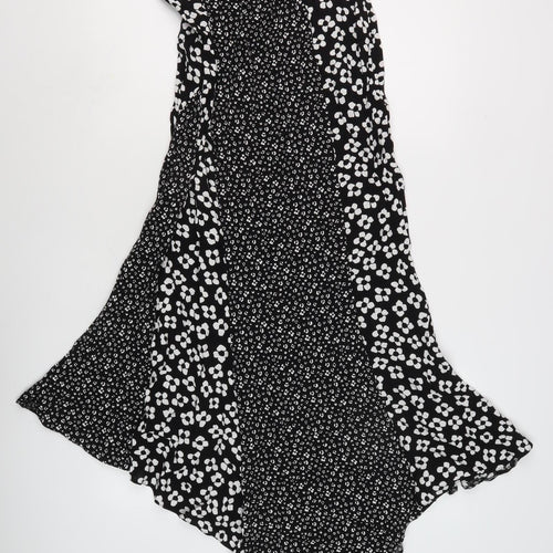 ASOS Women's Black Floral Midi Skirt, Size 12