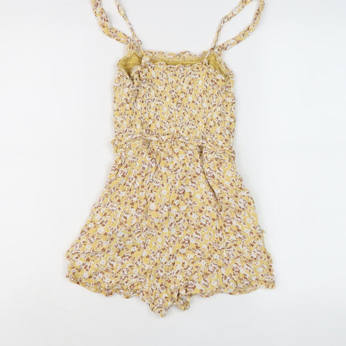 Abercrombie & Fitch Women's Yellow Floral Playsuit S