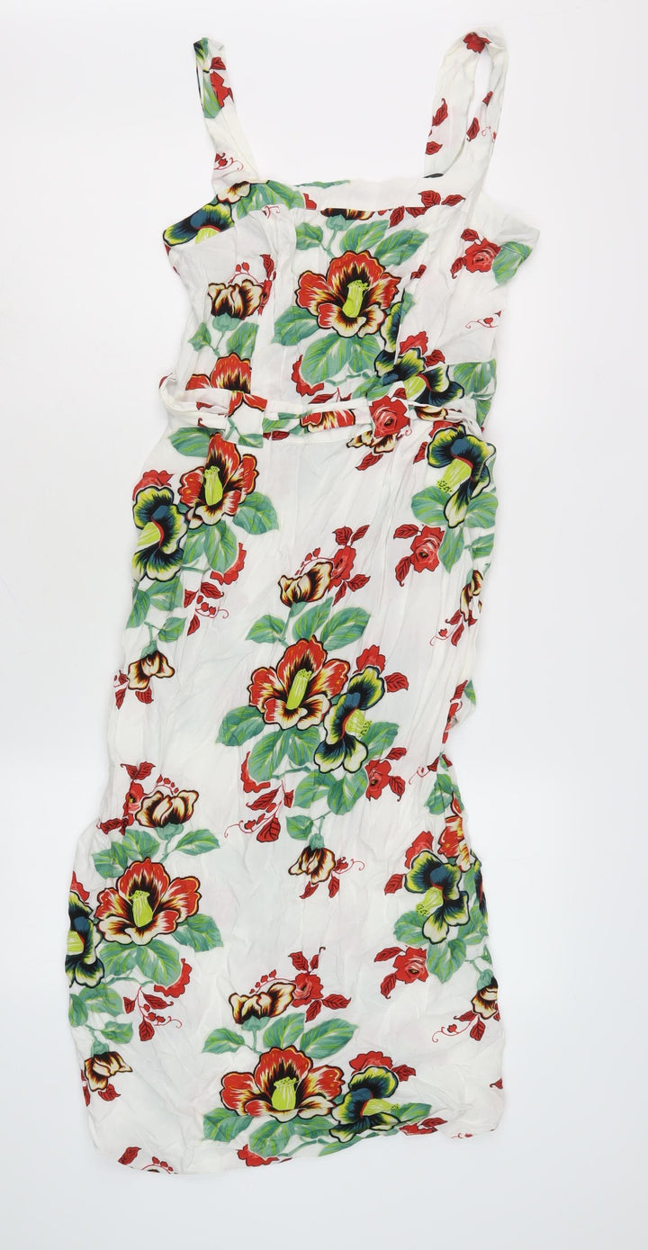 Warehouse Women's Multicoloured Floral Dress Size 10