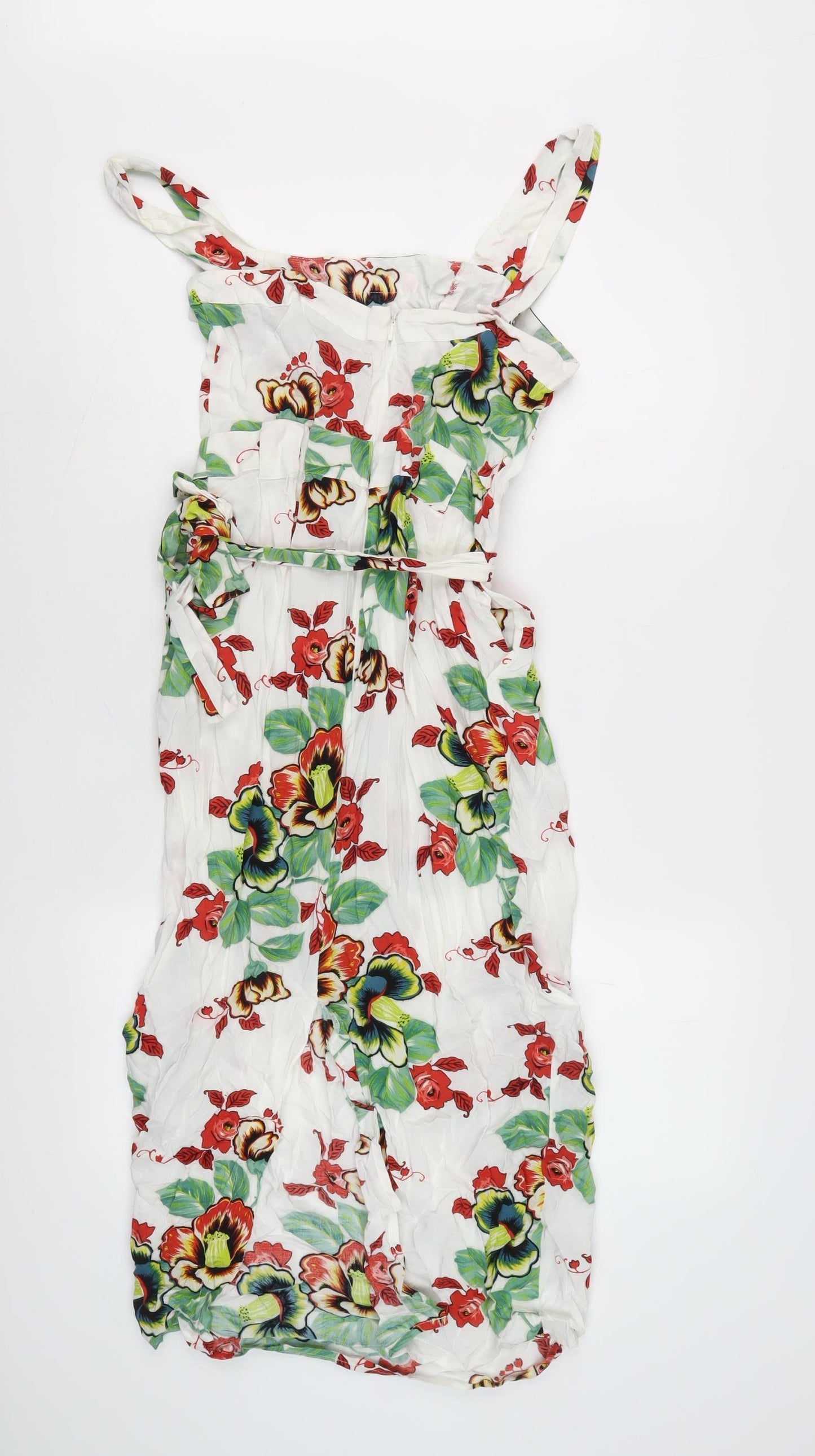 Warehouse Women's Multicoloured Floral Dress Size 10