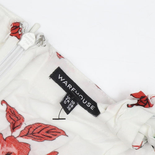 Warehouse Women's Multicoloured Floral Dress Size 10