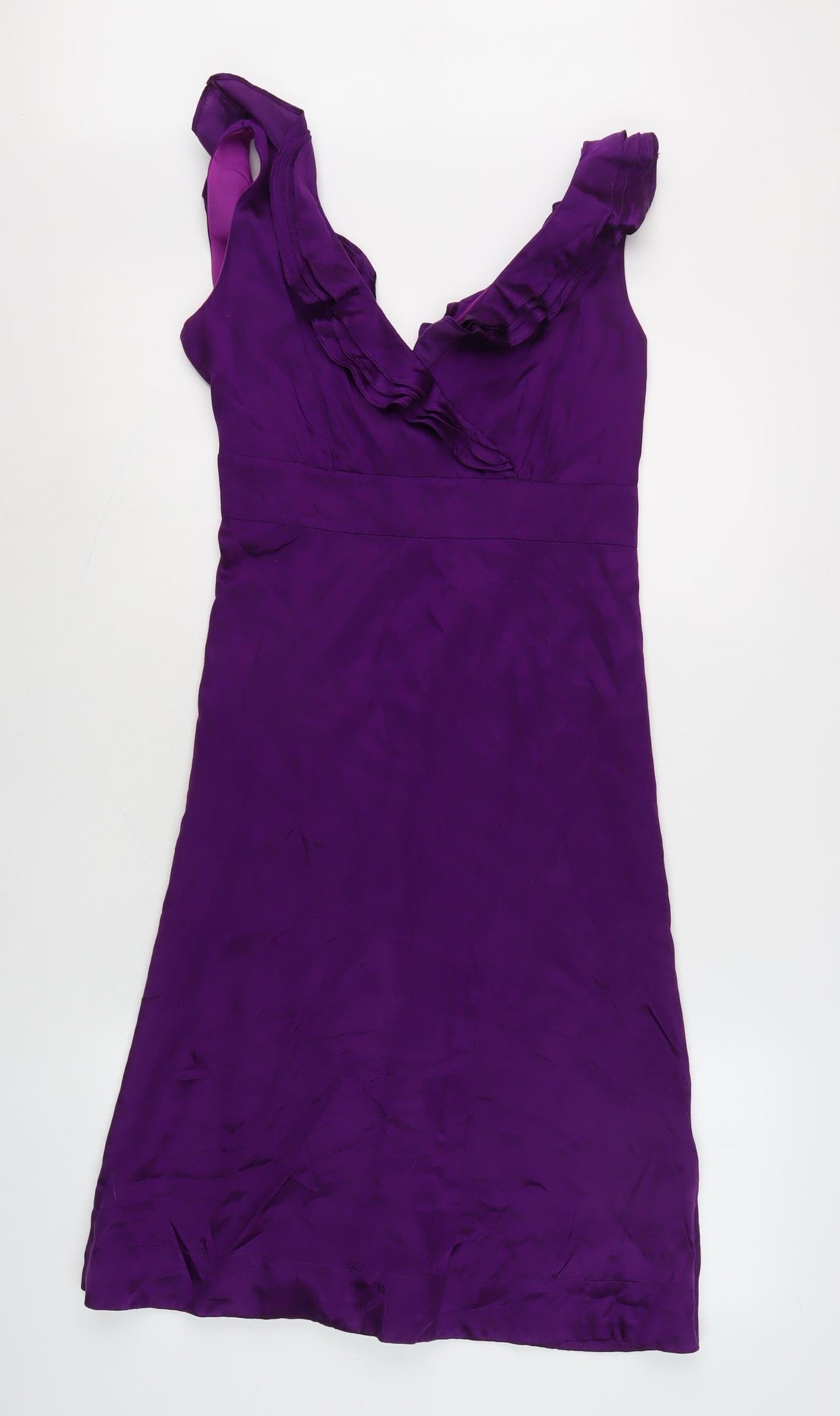 Monsoon Women's Purple Silk Sleeveless Dress