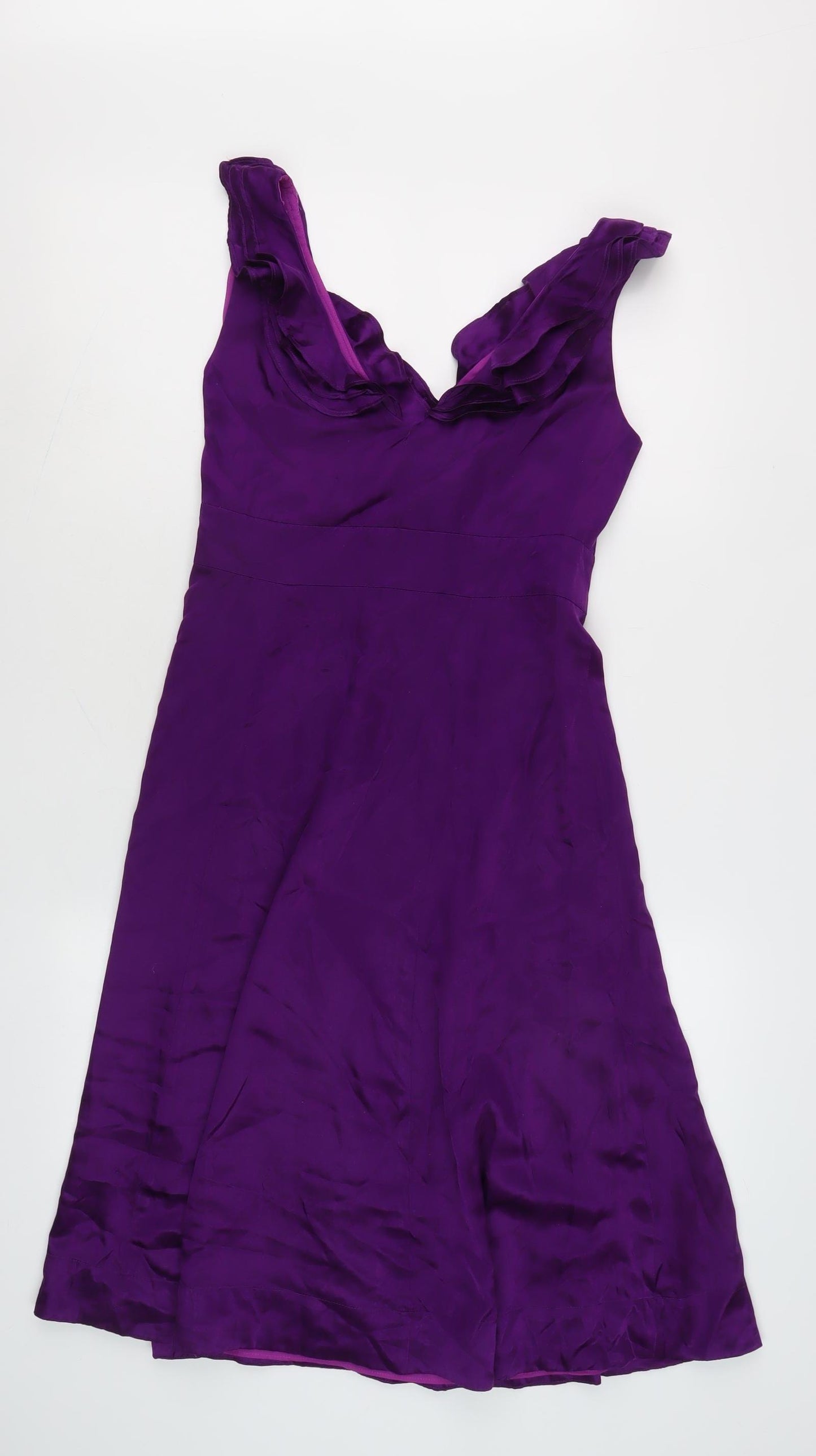 Monsoon Women's Purple Silk Sleeveless Dress
