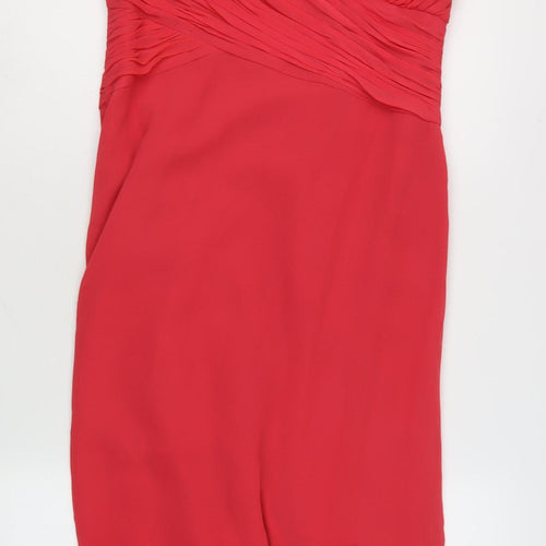 Coast Women's Red Silk Sheath Dress Size 12