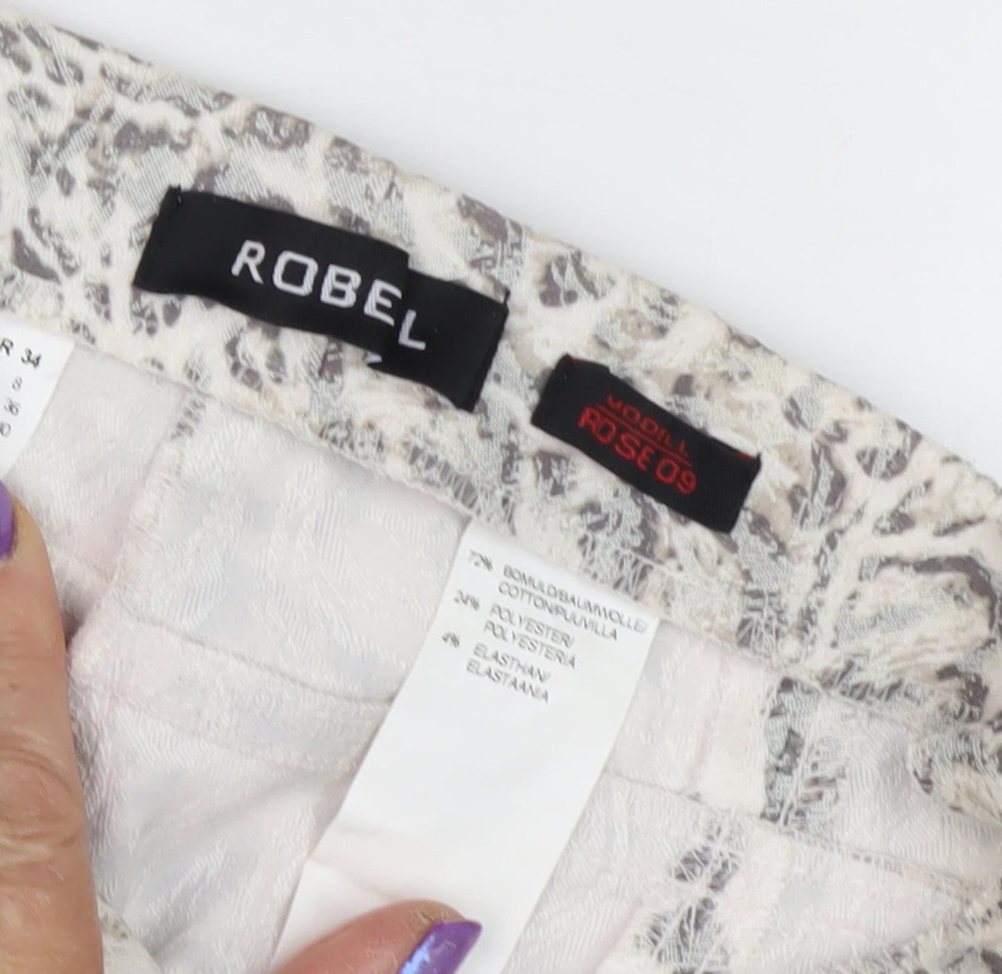 Robel Women's Multicoloured Trousers Size 6 with Animal Print