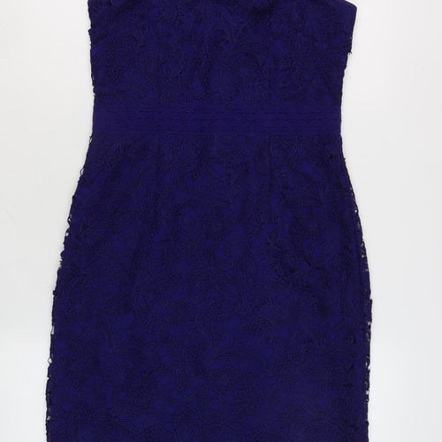 Monsoon Women's Blue Lace Sheath Dress Size 10