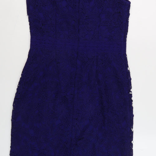 Monsoon Women's Blue Lace Sheath Dress Size 10