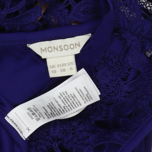 Monsoon Women's Blue Lace Sheath Dress Size 10