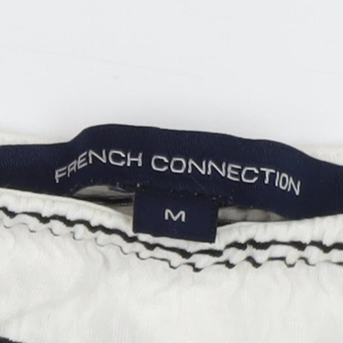 French Connection Women's White Striped Knit Top M