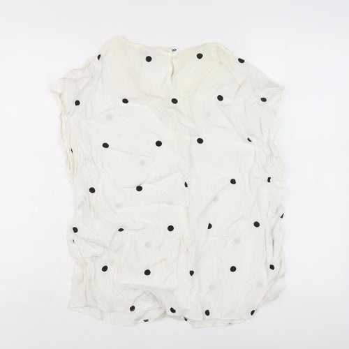 Jasper Conran Women's White Polka Dot Top Size 14