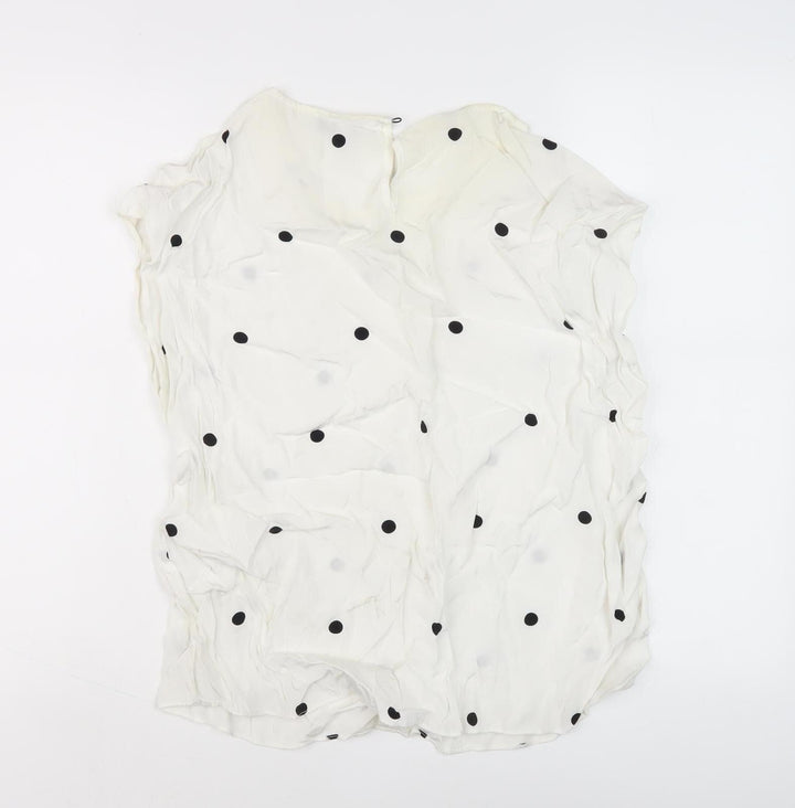 Jasper Conran Women's White Polka Dot Top Size 14