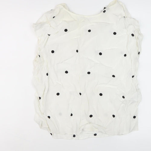 Jasper Conran Women's White Polka Dot Top Size 14