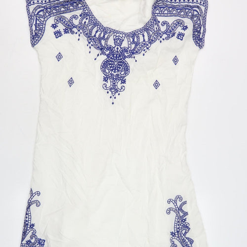 Solitaire Women's Ivory Embroidered Dress M