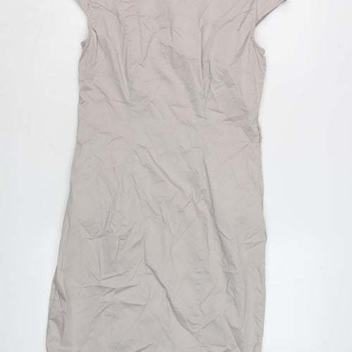 H&M Women's Beige Shirt Dress, Size 10, Collared
