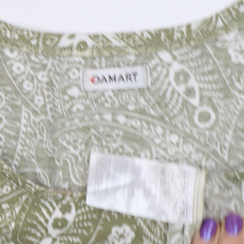 Damart Women's Green Paisley T-Shirt Dress L