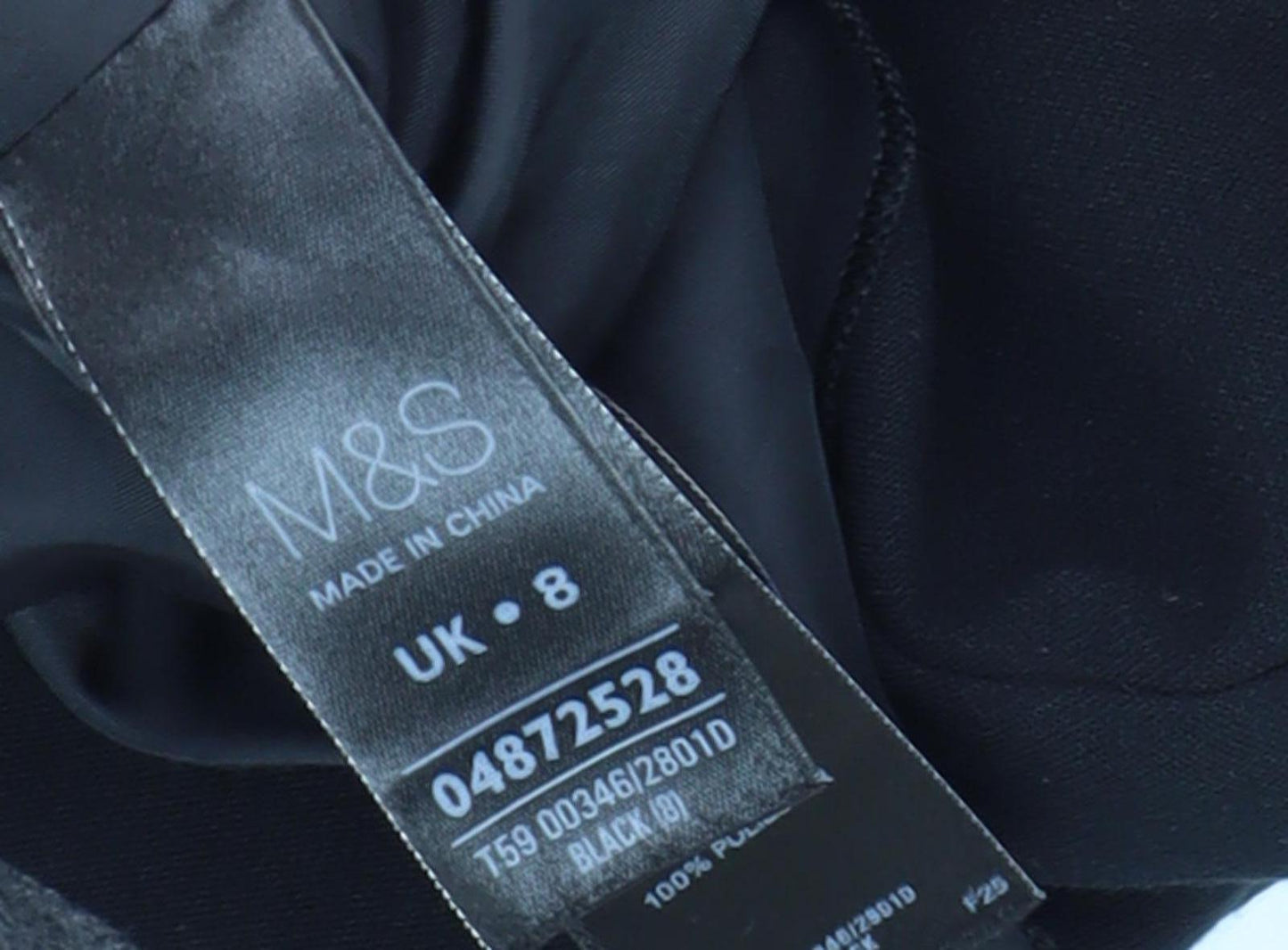 Marks and Spencer Black Sheath Dress Size 8 Women