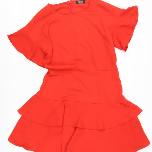 Girls on Film Red Flutter Sleeve Fit & Flare Dress