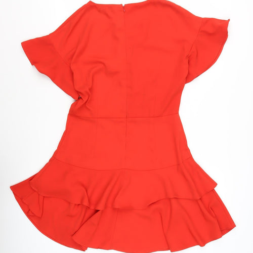 Girls on Film Red Flutter Sleeve Fit & Flare Dress