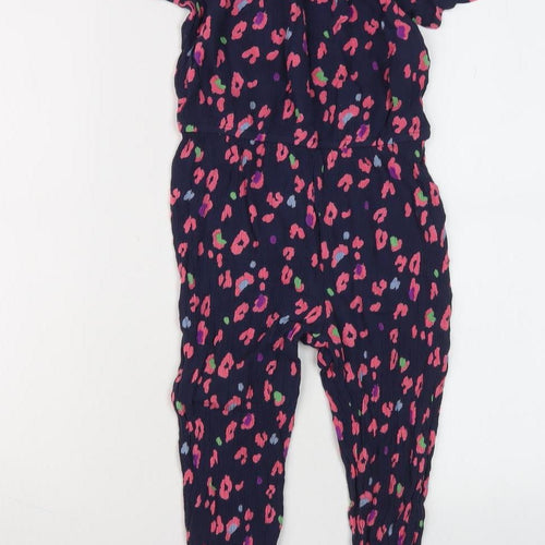 Next Girls Multicoloured Floral Short Sleeve Jumpsuit 7 Years