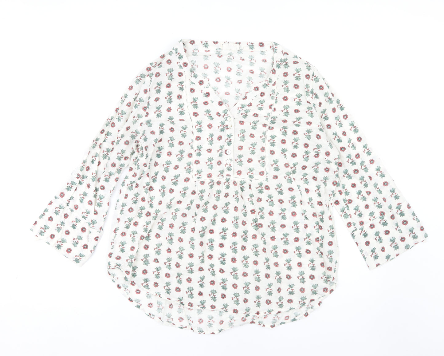 FatFace Women’s Ivory Floral Tunic Blouse Size 14