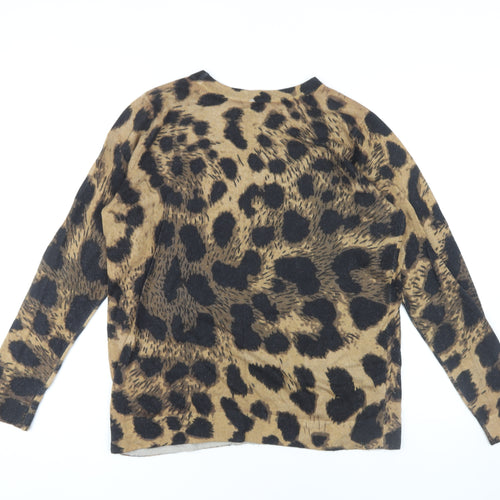 Wallis Women's Brown Animal Print Pullover, Size 16
