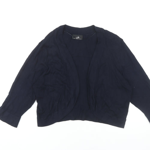 Wallis Women's Blue Shrug, Size L, Button Accent
