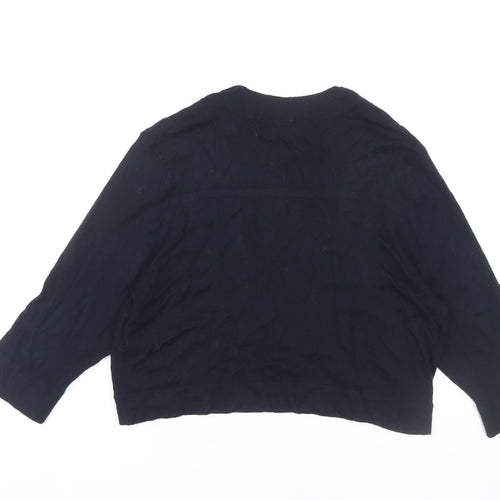 Wallis Women's Blue Shrug, Size L, Button Accent