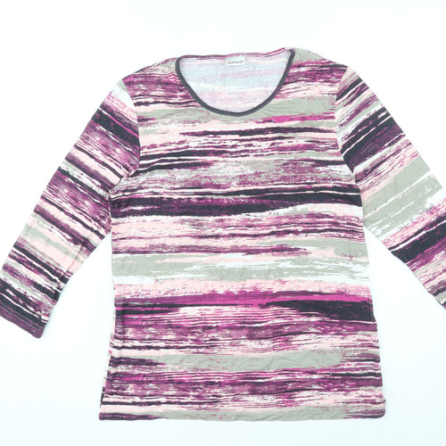 Damart Women's Multicoloured Striped Long Sleeve Top