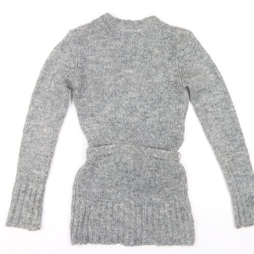 Jane Norman Women's Grey V-Neck Pullover Jumper