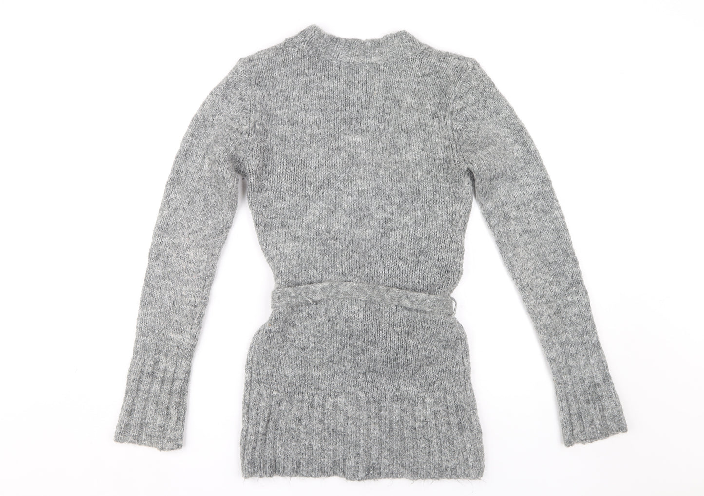 Jane Norman Women's Grey V-Neck Pullover Jumper