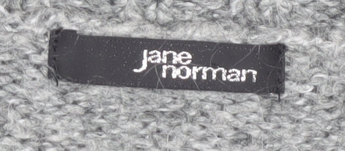 Jane Norman Women's Grey V-Neck Pullover Jumper