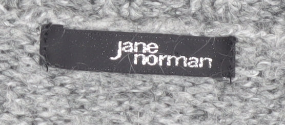 Jane Norman Women's Grey V-Neck Pullover Jumper