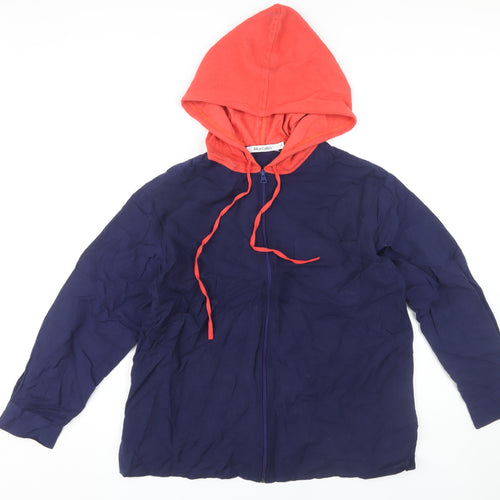 Alice Collins Women's Blue Hooded Jacket Size 12