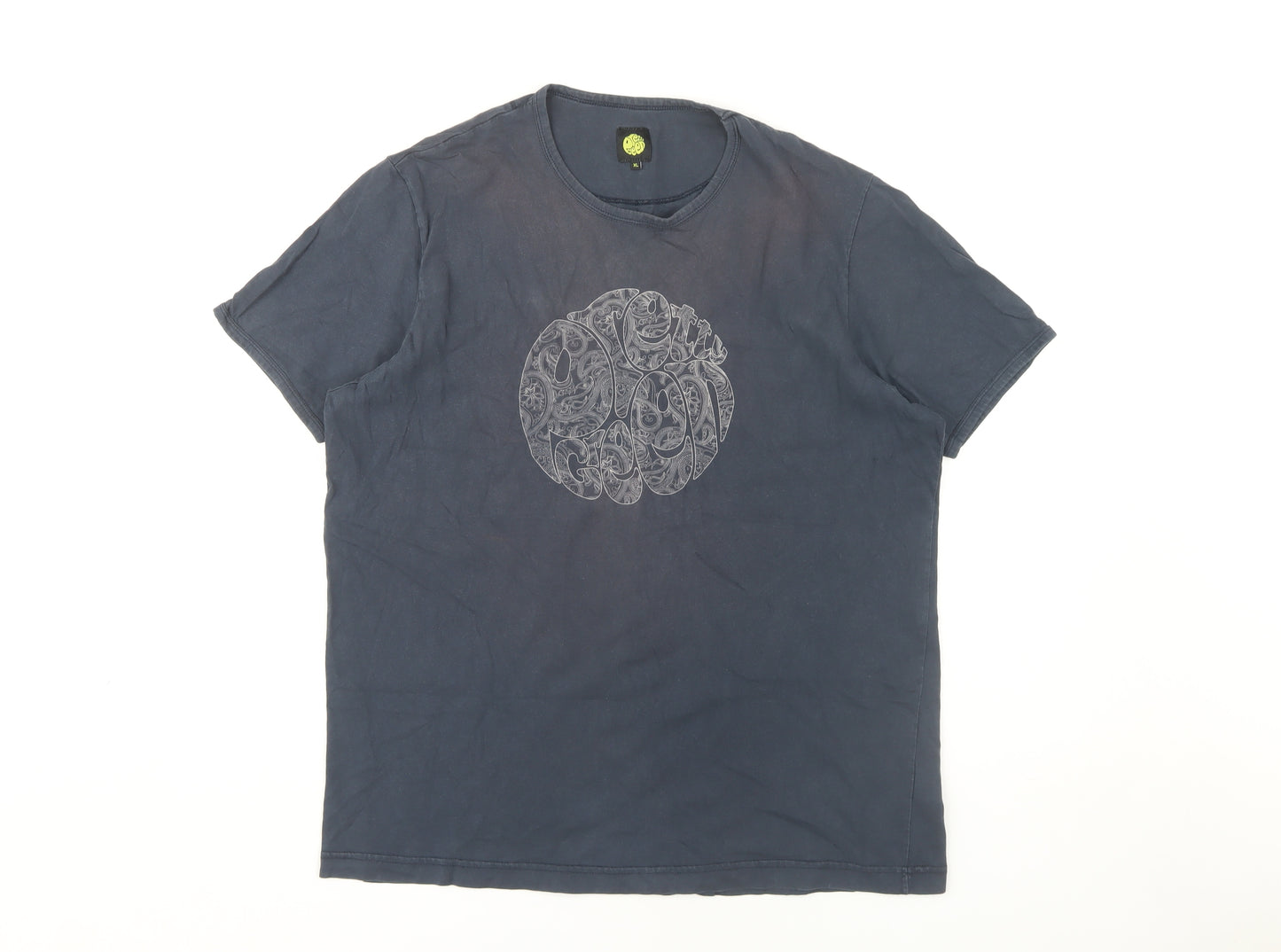 Pretty Green Men's Blue Graphic T-Shirt XL