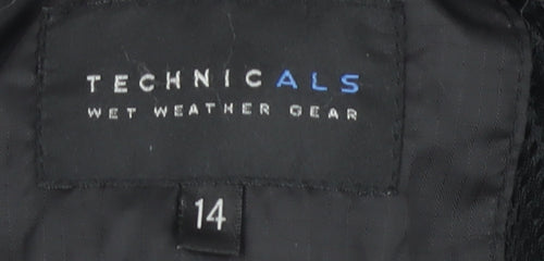Technicals Women's Black Rain Coat Jacket Size 14