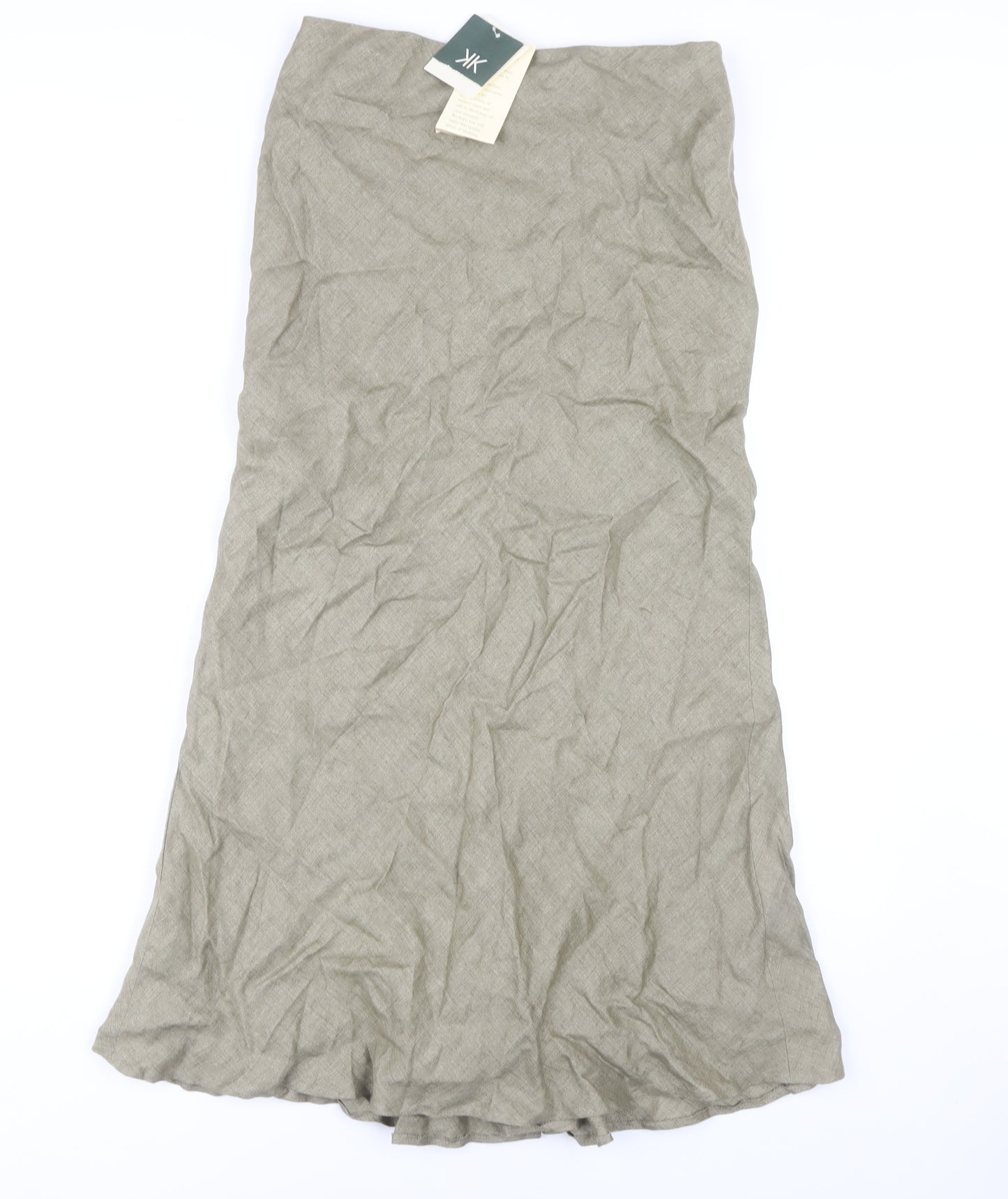 Kaliko Women's Beige Long Linen Skirt Size 10