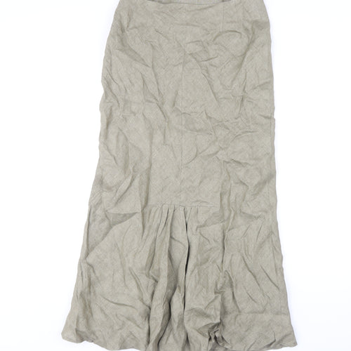 Kaliko Women's Beige Long Linen Skirt Size 10