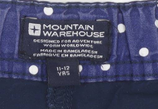 Mountain Warehouse Girls Blue Shorts 11-12 Years with Pockets