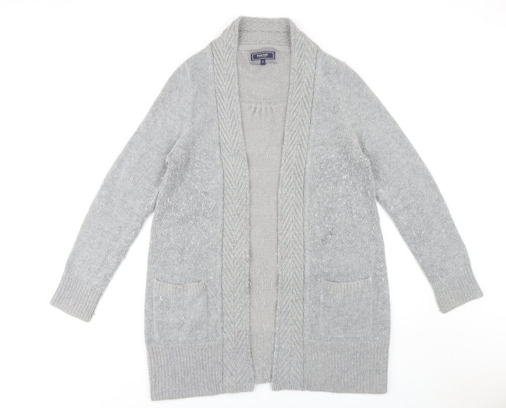 Maine New England Women's Grey Open Front Cardigan Size 14, Knitwear